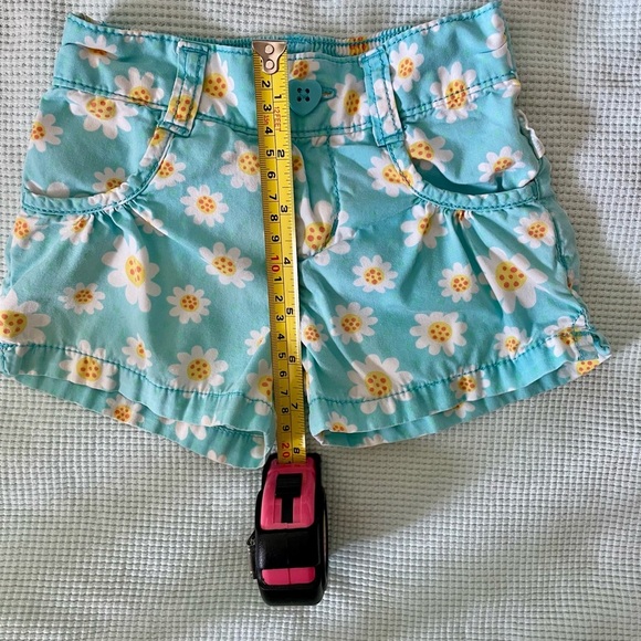 🌼 OshKosh B'gosh Toddler Girl Turquoise Floral Daisy Print Shorts 🌼 2T - Picture 6 of 6